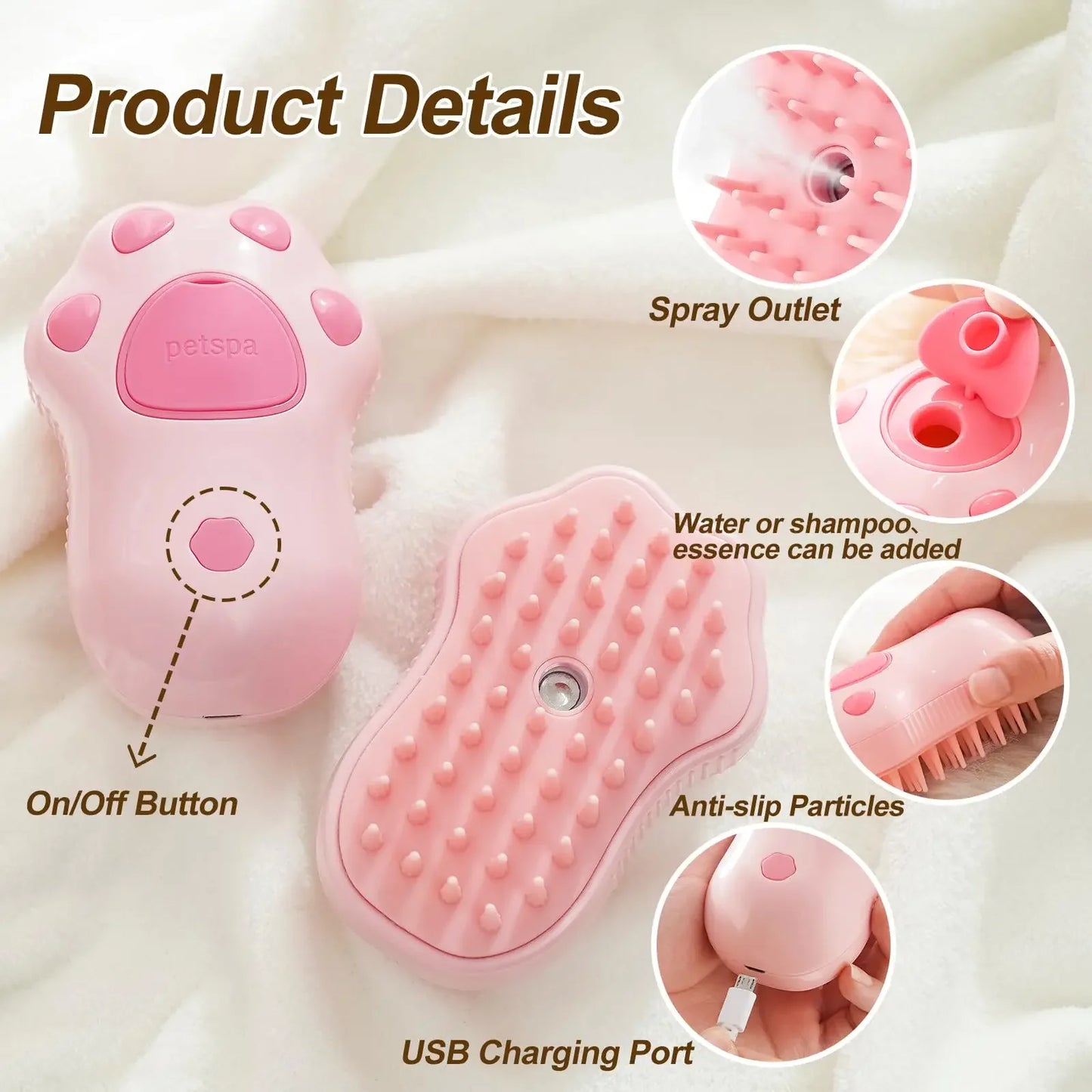 Pet Brush Steam Brush Comb Grooming Hair Removal Combs