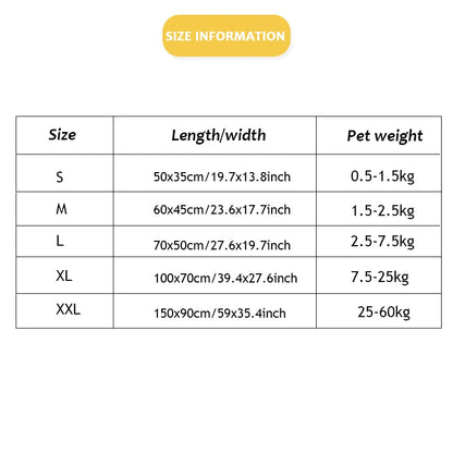 Washable Reusable Pet Pee Pad - Four-Layer Waterproof Dog Training Pad Pet Bed Urine Mat for Pet Car Seat Cover Pet Accessory